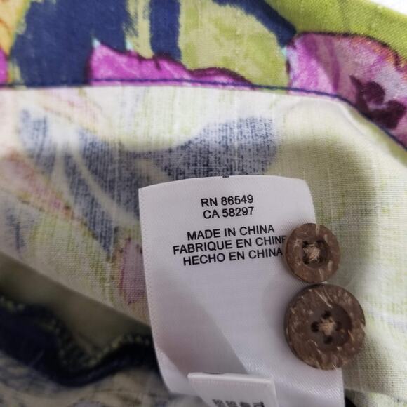 Tommy Bahama Shirt XL Camp Lush Oasis Island Navy Blue 100% Silk Aloha Hawaiin - Picture 7 of 11